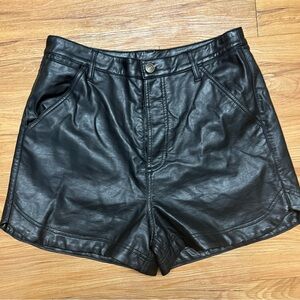 Free People Womens Size 8 Black Faux Leather Lita Shorts Vegan